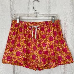 Southern Couture Women’s Neon Pink Sunflower Soft Shorts sz L/XL